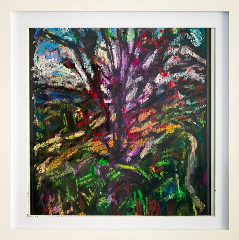 Welsh Rowan Tree Pastel artwork framed