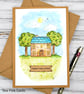 New Home Card - hand-painted, original art, cottage, apple trees - Image 6