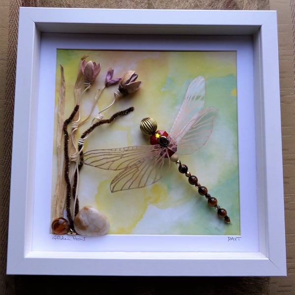 Golden Hour Dragonfly Box Frame