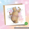 Shake it, it's your birthday! Dancing party bear card