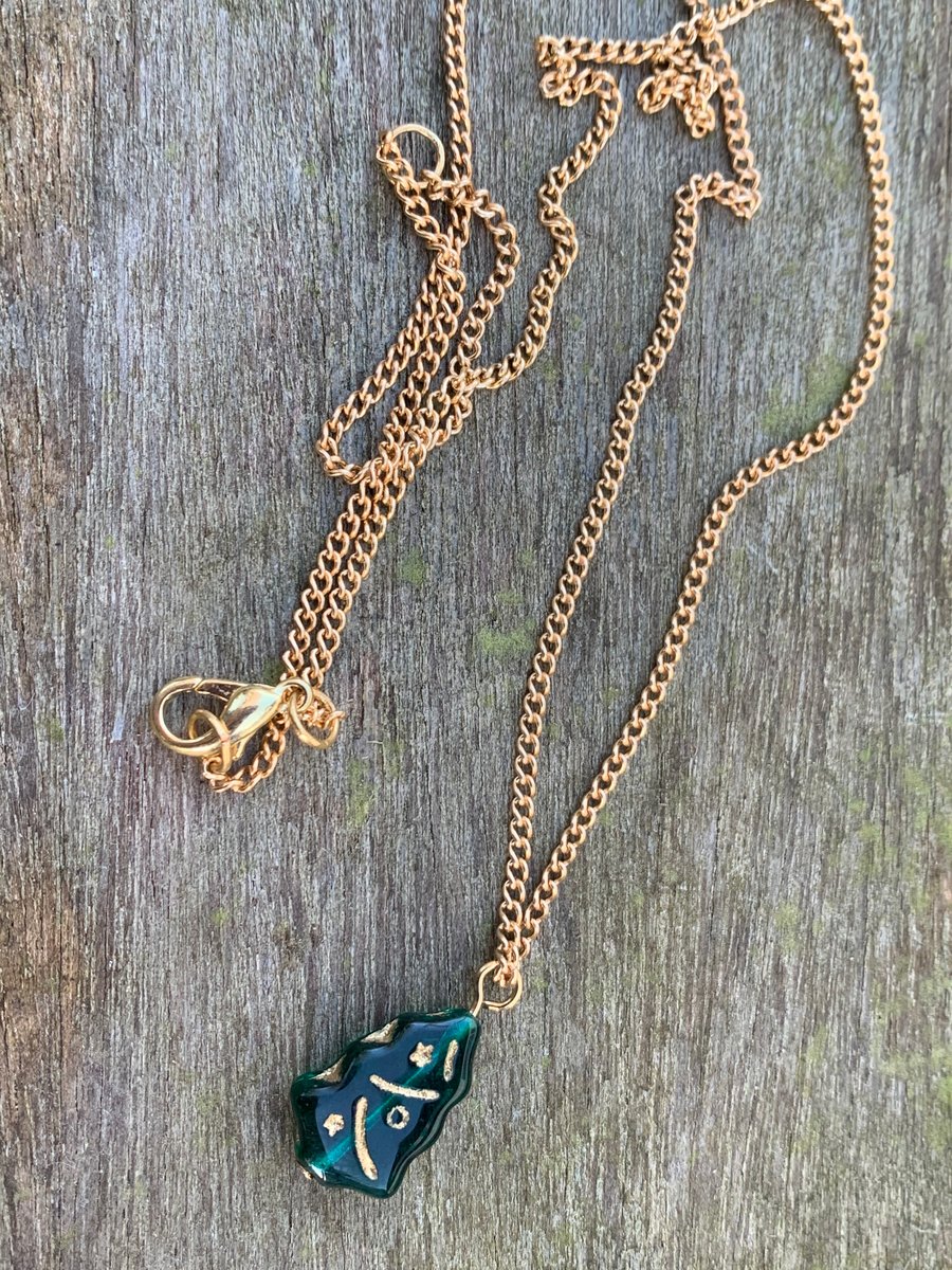 Glass christmas tree pendant