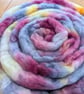 Hand Dyed Polwarth Top 101g Spinning Fibre - Damson - Image 5