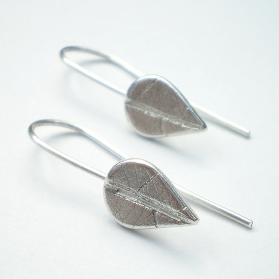 Petite Silver Leaf Earrings