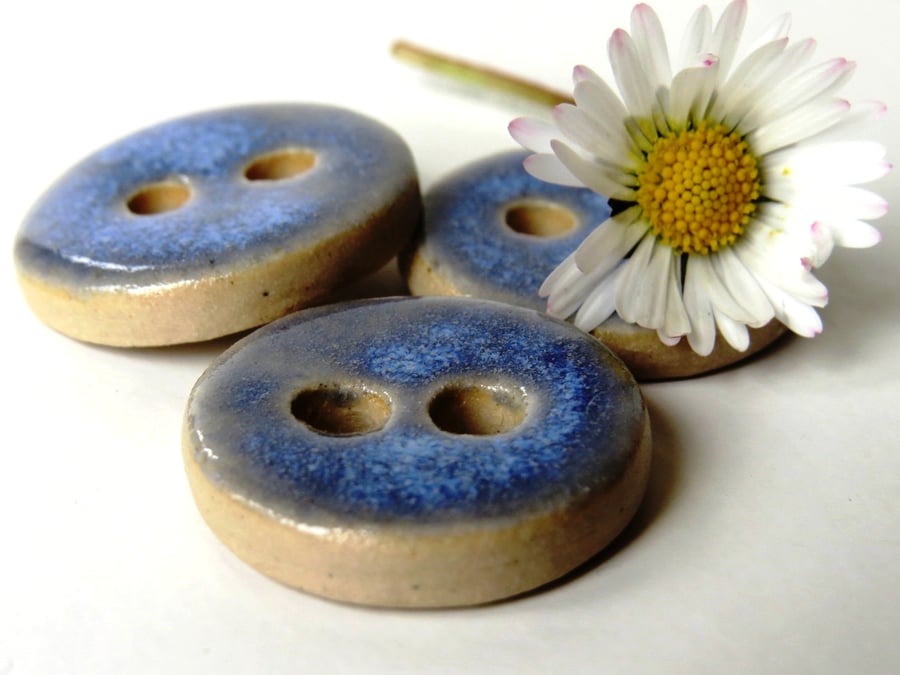 Light Blue Speckled  25mm Round shape Small