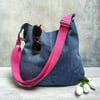 Recycled Denim hobo shoulder bag