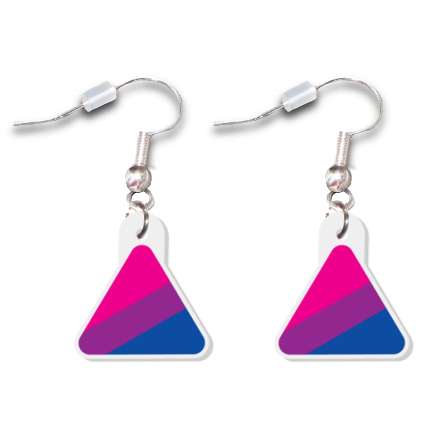 Bisexual Pride Rainbow Pride Inspired Acrylic Triangle Earrings