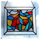 Harlequin Abstract Stained Glass Art Suncatcher