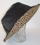 Leopard Print Hat Black Fluffy Faux Fur Reversible - Image 7