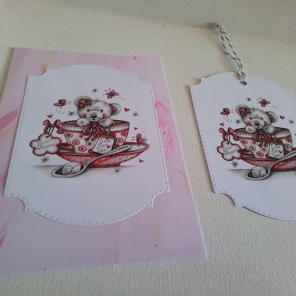 Card and gift tag set. Any occasion card. Ref 440