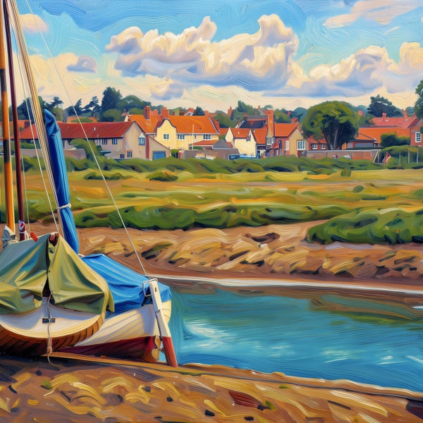 A4 Print North Norfolk Blakenley Boats 