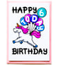 6th Birthday Card, Unicorn Birthday Card, Girls Sixth Birthday Card, Niece - Image 4