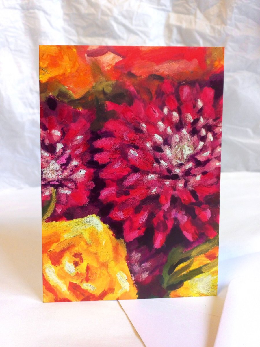 Firework flowers - greeting card