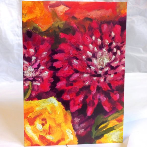 Firework flowers - greeting card