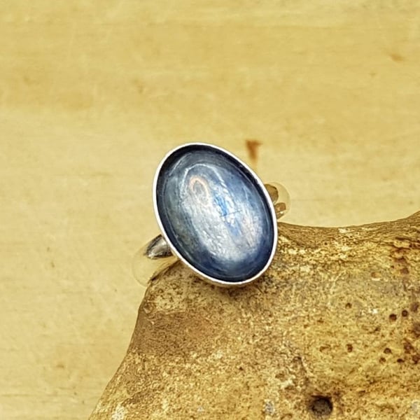 Blue Kyanite ring. Women's Adjustable ring