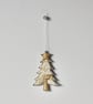 'Christmas Tree with a Metallic Star and Heart'- Hanging Decoration - Image 1