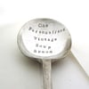 Personalised vintage soup spoon, handstamped with your own wording