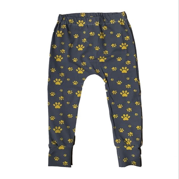 Paw Prints cuffed leggings - sizes up to 6 years