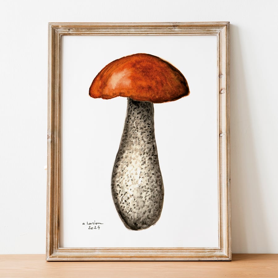 Orange Birch Bolete A5 Inkjet Print