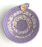 Lilac Coiled Rope Bowl with Floral Fabric Trim - Image 2