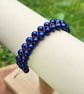 Lapis Lazuli Beaded Macrame Bracelet - Adjustable Gemstone Bracelet  - Image 8