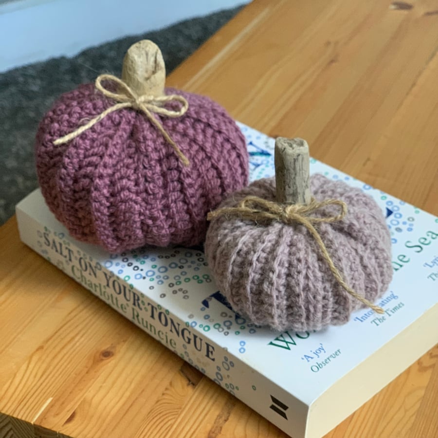 Set of two pink pumpkins