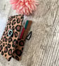 Fabric tea bag holder case pouch tea sachets leopard print animal travel work we - Image 5