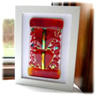  Fused Glass Heart Picture Box Framed Handcrafted Love Hearts