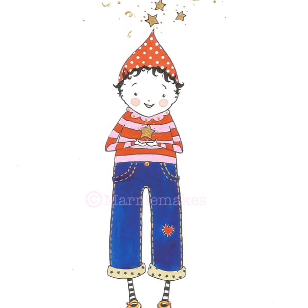 The Spark - A5 hand embellished Giclee print 