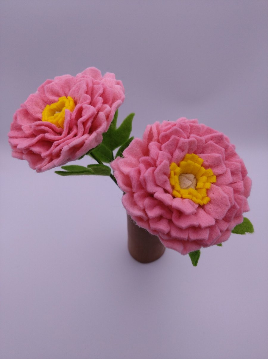 Peony Felt Flower Stem
