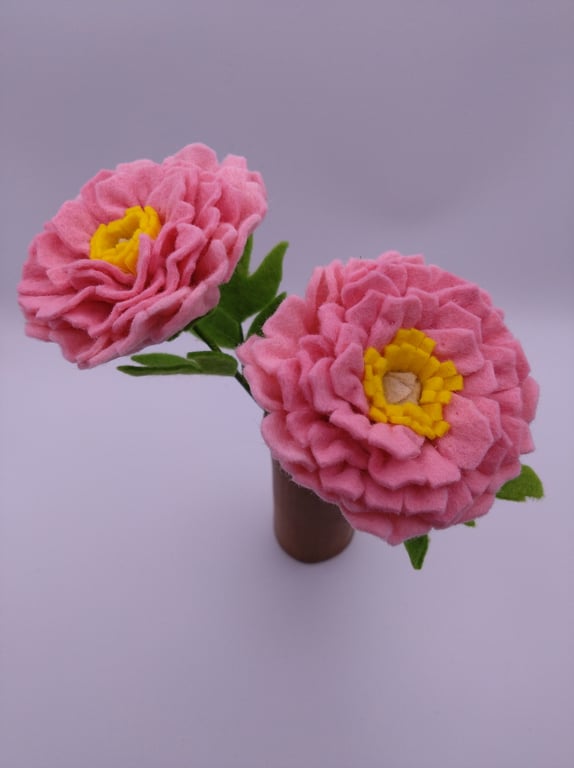 Peony Felt Flower Stem