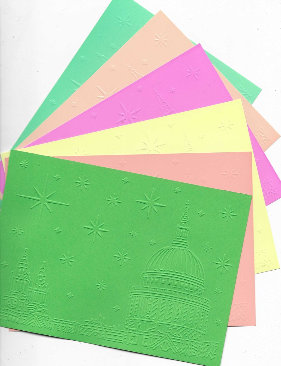 Embossed Card & Paper. 10 Sheets. 5"x7". Assorted Colours. Bethlehem (14)