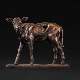 Foundry Bronze Shorthorn Calf Animal Statue Small Bronze Metal Sculpture