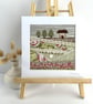 Textile Art, Embroidered Art, Mounted Wall Art - Cottage Garden