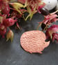 Hedgehog brooch in copper - Image 1