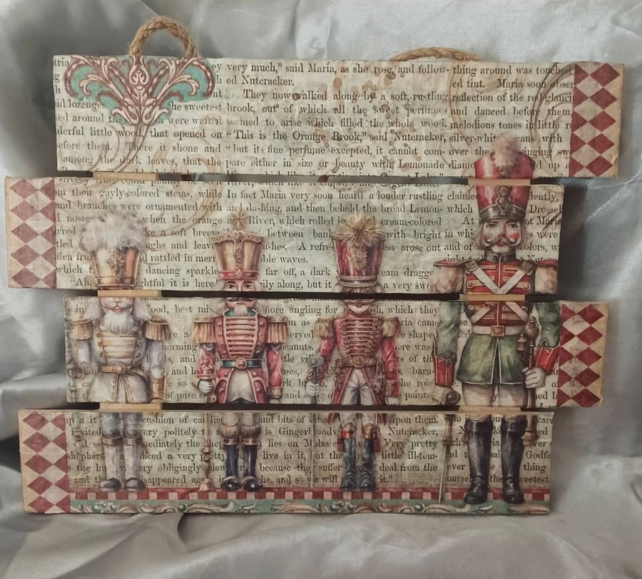 Decorative Wooden Nutcracker Soldier Collage Hanging