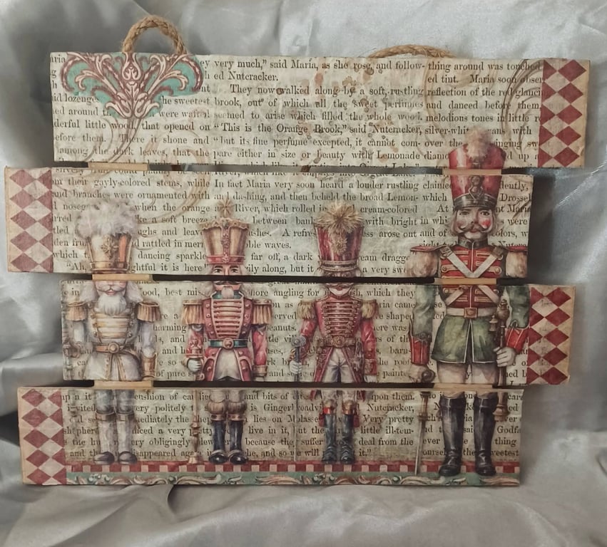 Decorative Wooden Nutcracker Soldier Collage Hanging