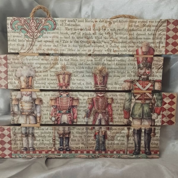 Decorative Wooden Nutcracker Soldier Collage Hanging