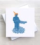Loughborough Sock Man Traffic Cone Blank Greetings card