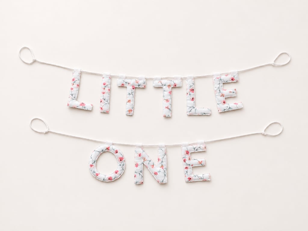 Little One Floral Nursery Banner, Handmade Baby Bunting, Ready to Gift