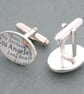 Personalized Cufflinks with Map Location Oval Sterling Silver Custom Cufflinks - Image 3