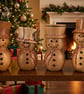 Handmade Yew Wooden Snowman, Christmas Decoration, Wood Turned Christmas Decor,  - Image 4