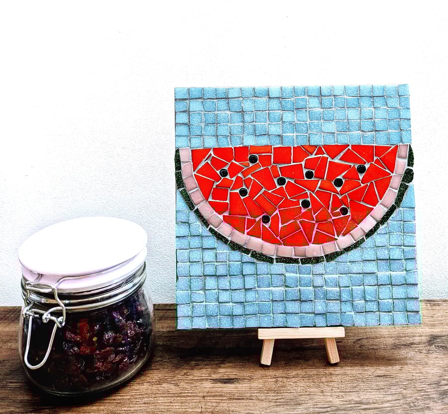 Watermelon Kitchen Trivet DIY Mosaic Kit, Fruit Craft Box, Kitchen Place Mat