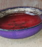 Small brilliant crackle red ceramic dish - Image 2