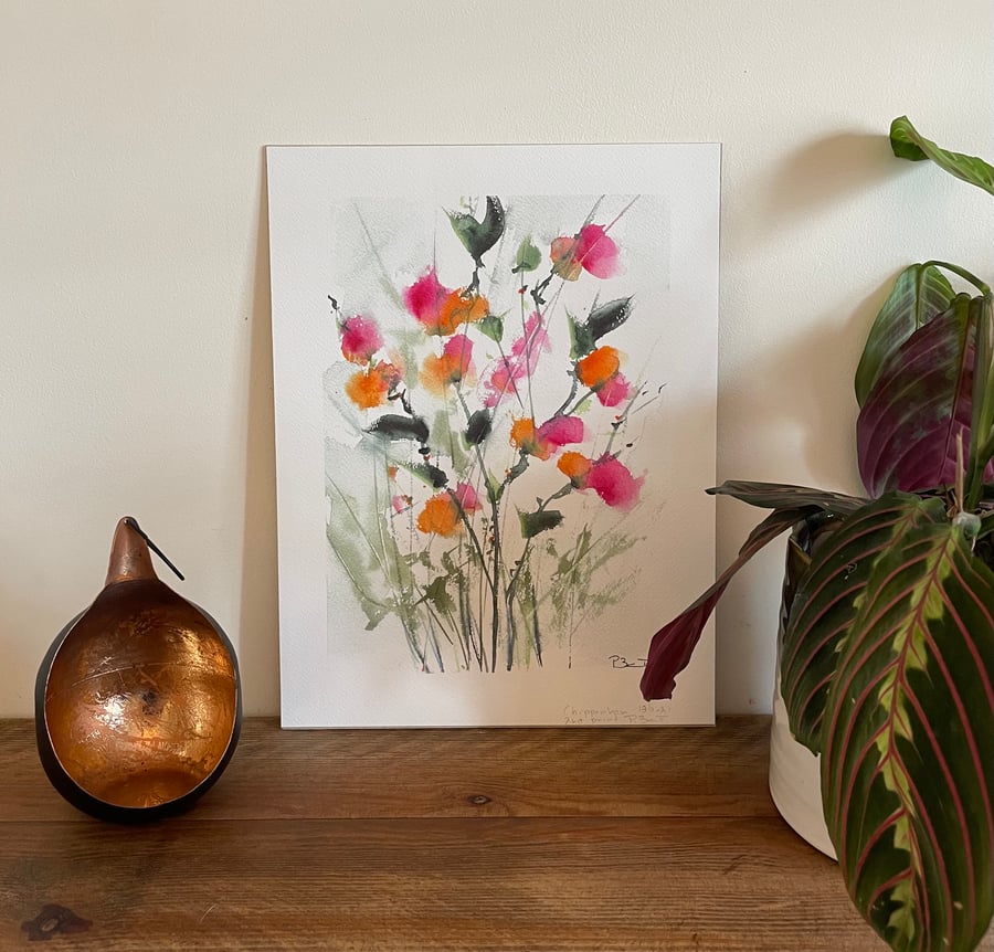 Imaginative Sweet Peas, Giclee print Back in stock