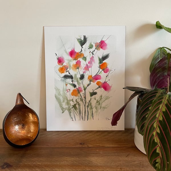 Imaginative Sweet Peas, Giclee print Back in stock