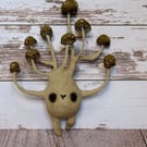 Spun Cotton Brown Multi Mushroom Art Doll
