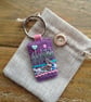 Liberty fabric and felt key ring. - Image 3