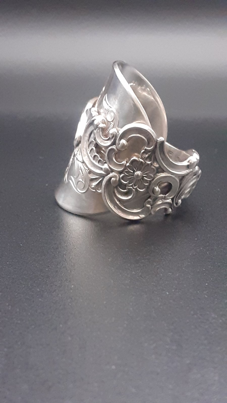 Norwegian Rococo Spoon Ring. Size P - Z