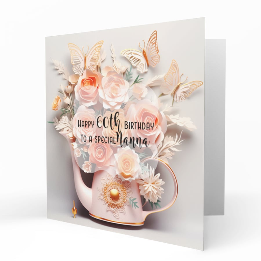 Personalised Birthday Card, Female, 30th, 40th, 50th, 60th, Watering Can C182
