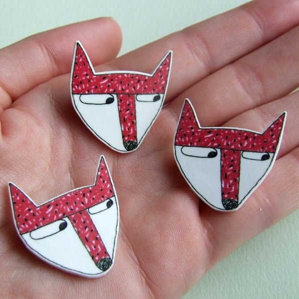 Fox - Small Illustrated Badge